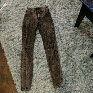 High Waisted Acid Wash Skinny Jeans